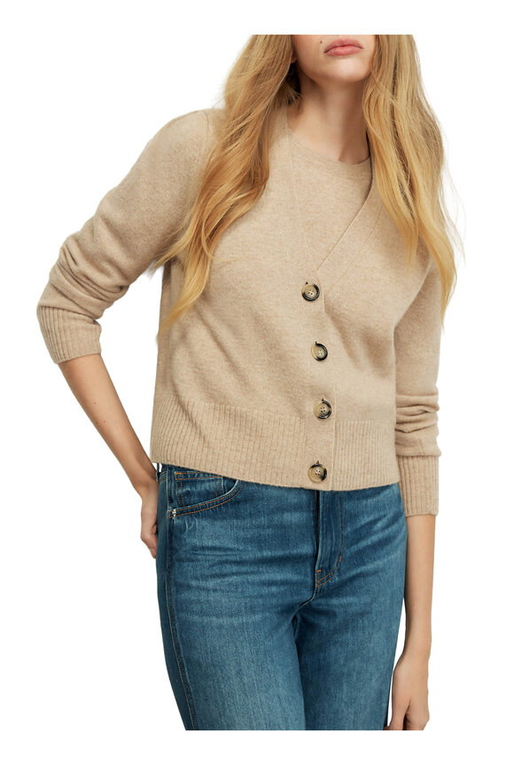 Veronica Beard Oat Cashmere V-Neck Cardigan - view 4