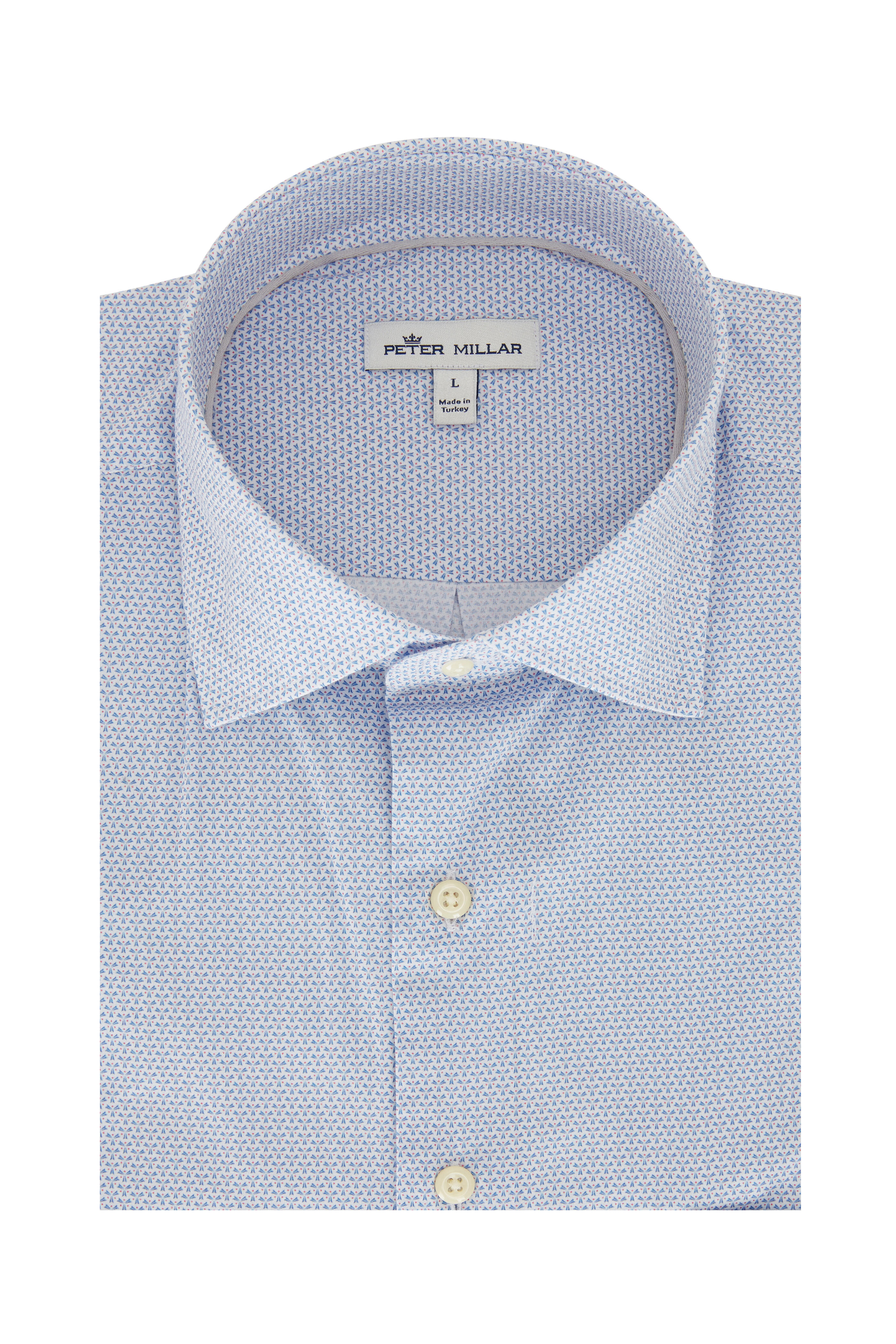 Peter Millar - Light Blue Geometric Sport Shirt - view 1