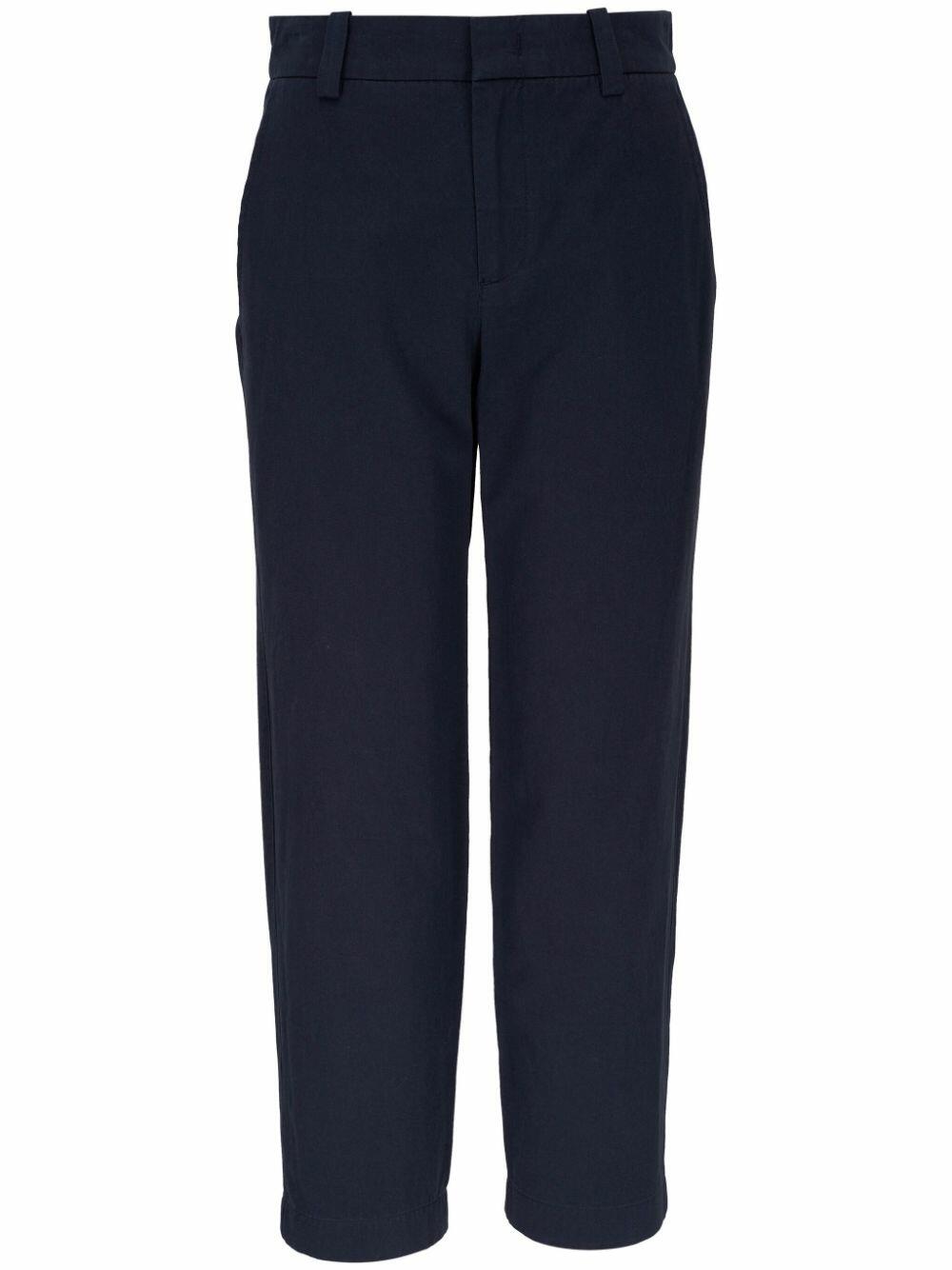 Vince - Coastal Blue Washed Cotton Low-Rise Crop Pant