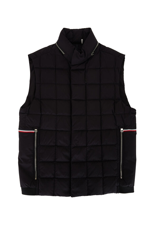 Moncler - Black Hooded Quilted Down Vest