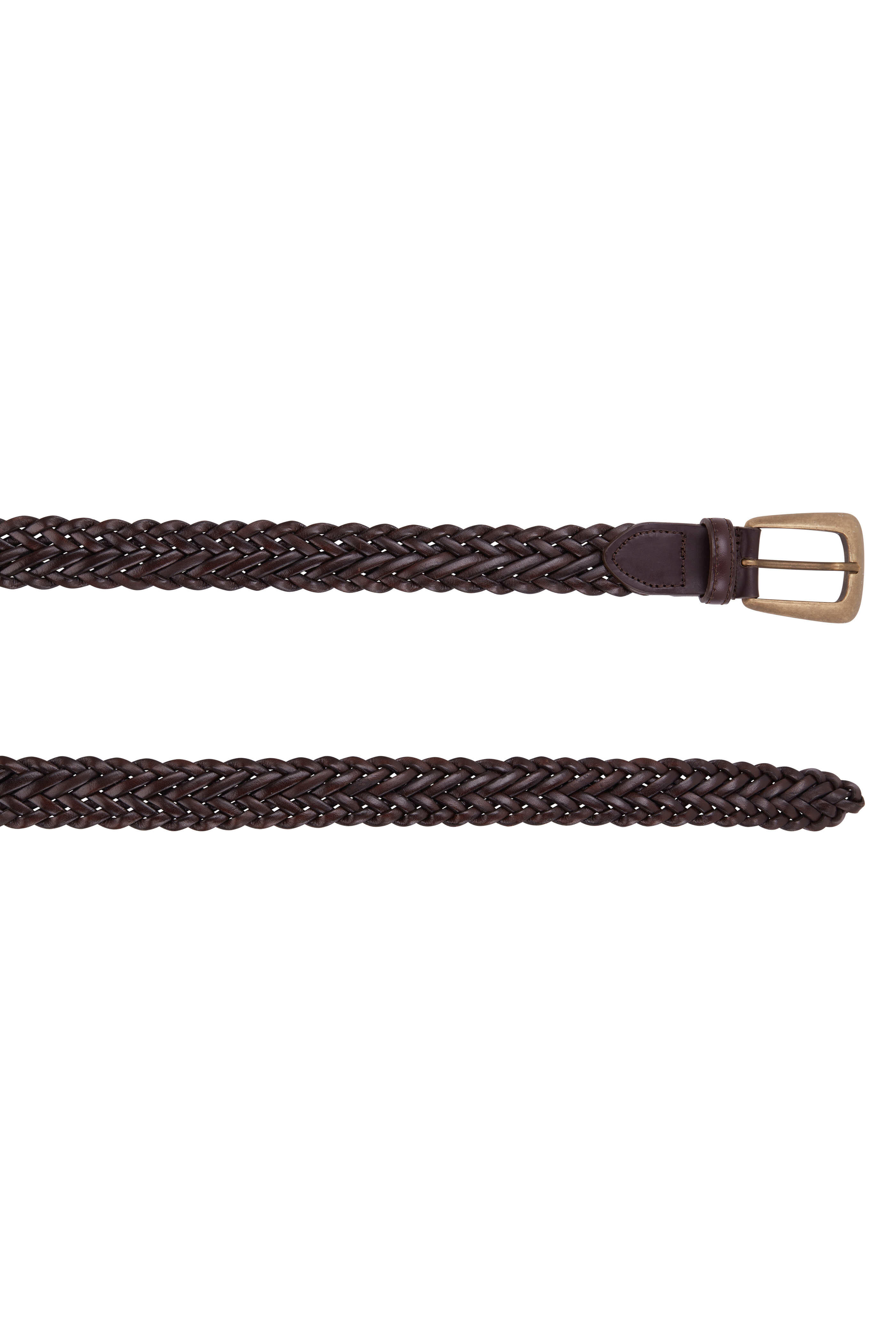 Khaite - James Dark Brown Woven Leather Belt | Mitchell Stores