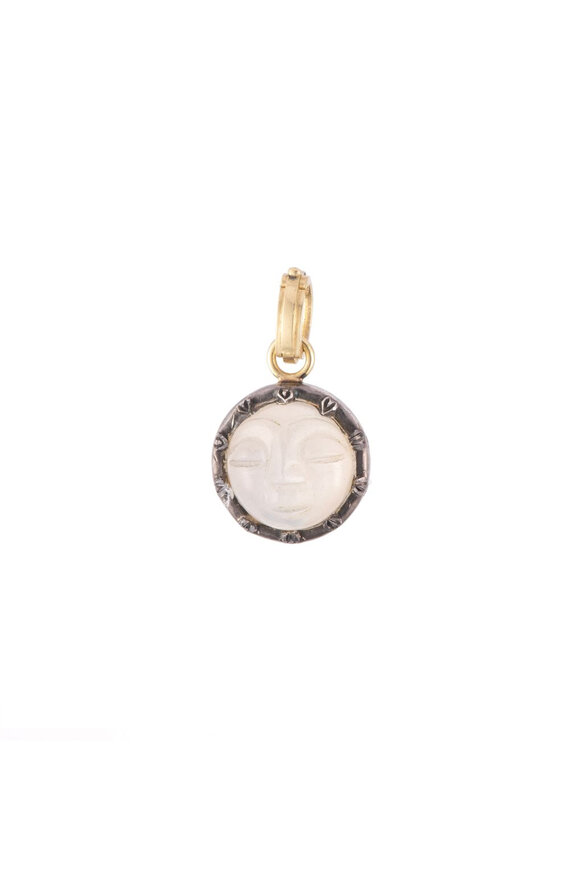 Sylva & Cie Small Moonstone Moon Round Pendant