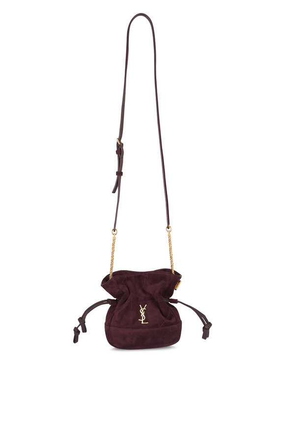 Saint Laurent Mini Jamie Burgundy Suede Shoulder Bag - view 1