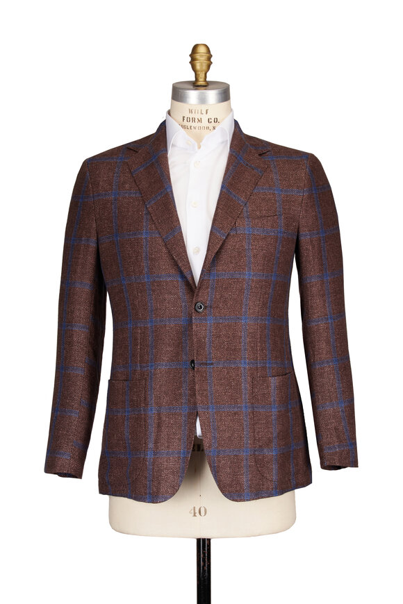 Sartorio Brown & Blue Windowpane Sportcoat - view 2