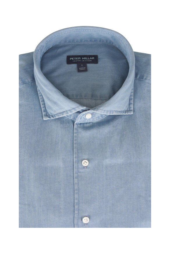 Peter Millar Elio Crown Crafted Chambray Cotton Sport Shirt - view 1