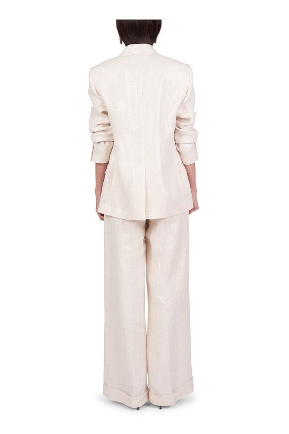 Brunello Cucinelli Beige Feather Embroidered Chevron Tank - view 3
