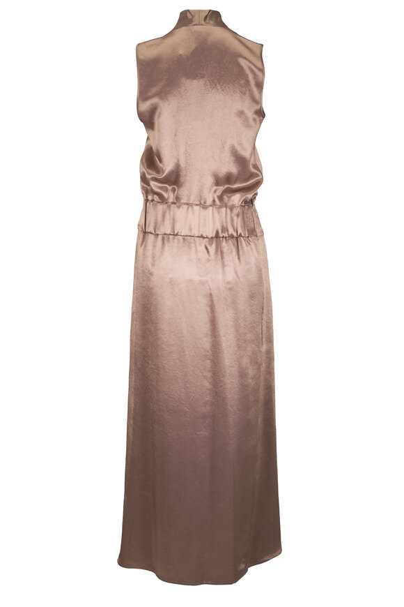Zero + Maria Cornejo Jazmin Ero Bronze Shiny Drape Dress - view 4