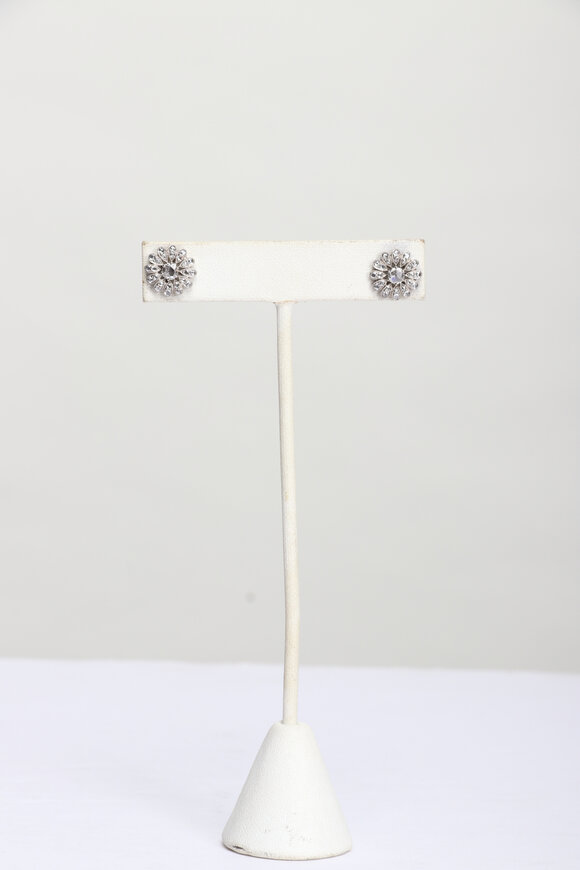 Nam Cho 18k White Gold Platinum Diamond Earring Studs