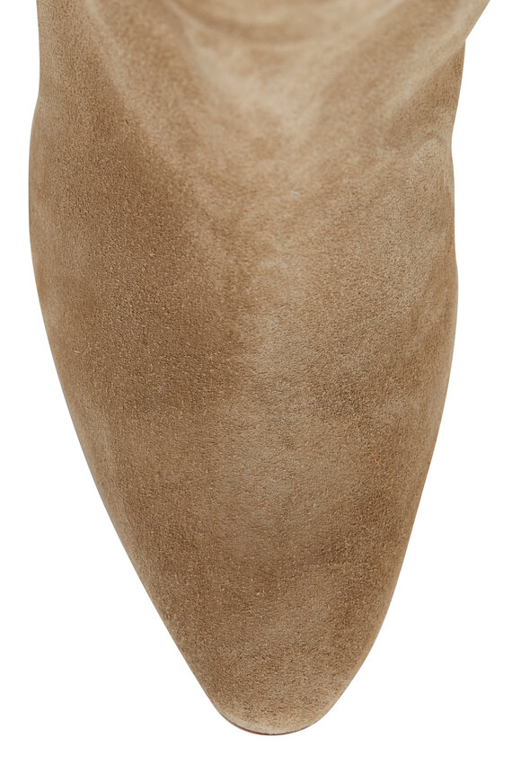 Manolo Blahnik - Shushan Khaki Suede Slouchy Boot, 90mm