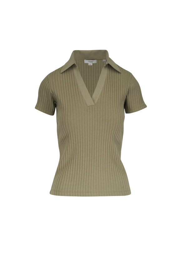 Vince Olive Ribbed Polo