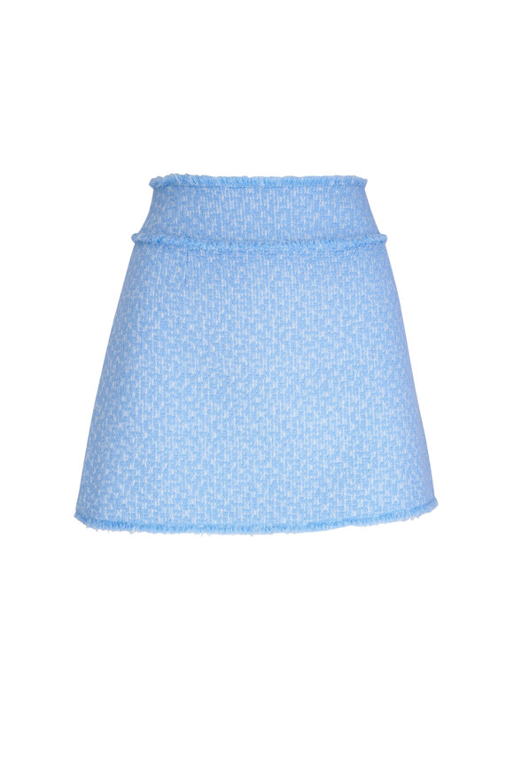 Dolce & Gabbana Rachel Light Blue Tweed Mini Skirt 