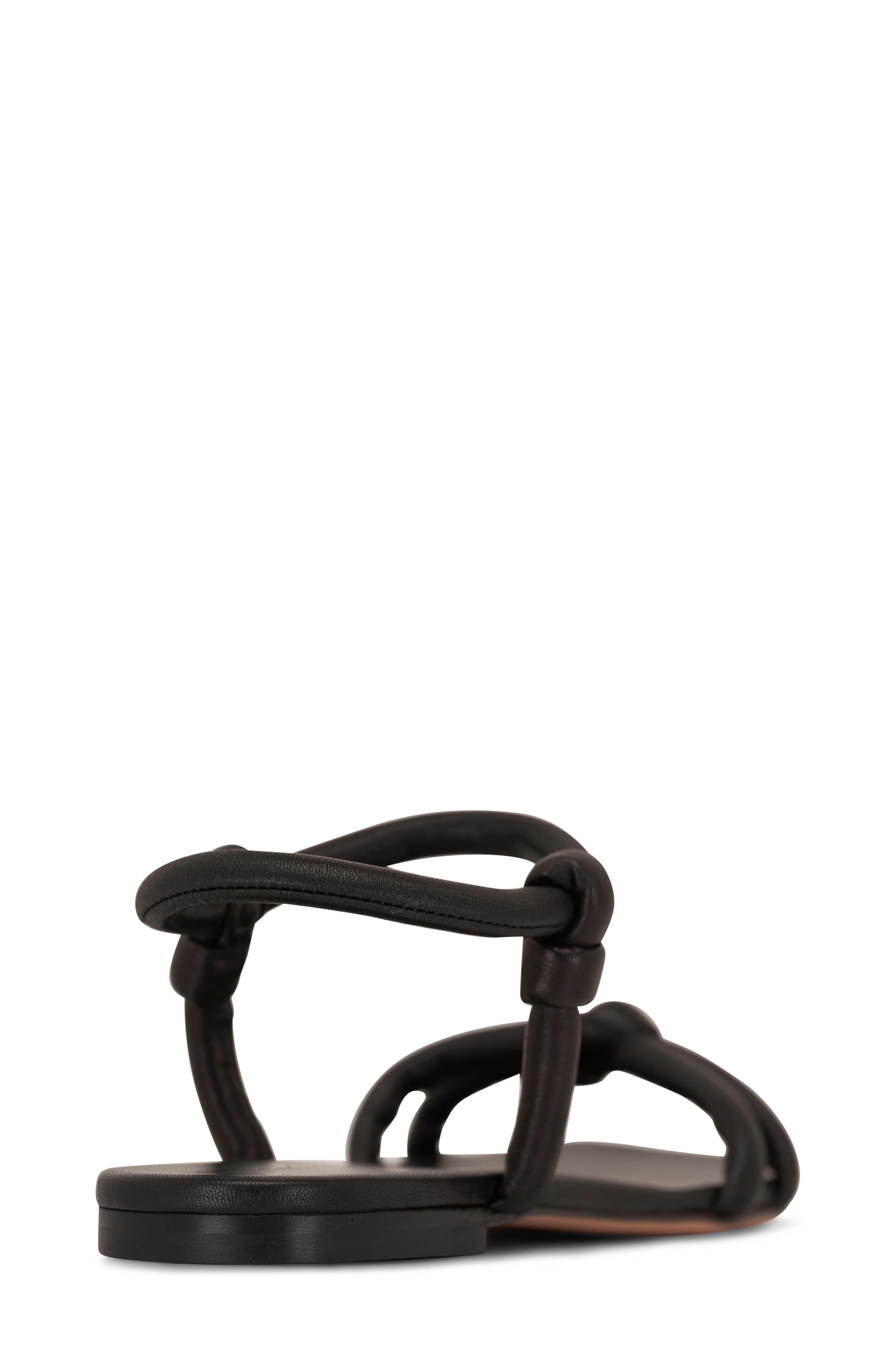 シューズ・サンダルその他 Gianvito Rossi Sandals Black Gianvito Rossi - Black Knot Leather Flatform Sandal, 45mm
