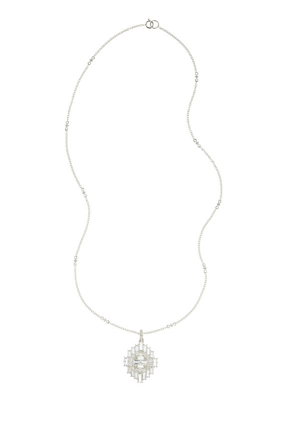 Nam Cho - 18K White Gold White Sapphire & Diamond Necklace