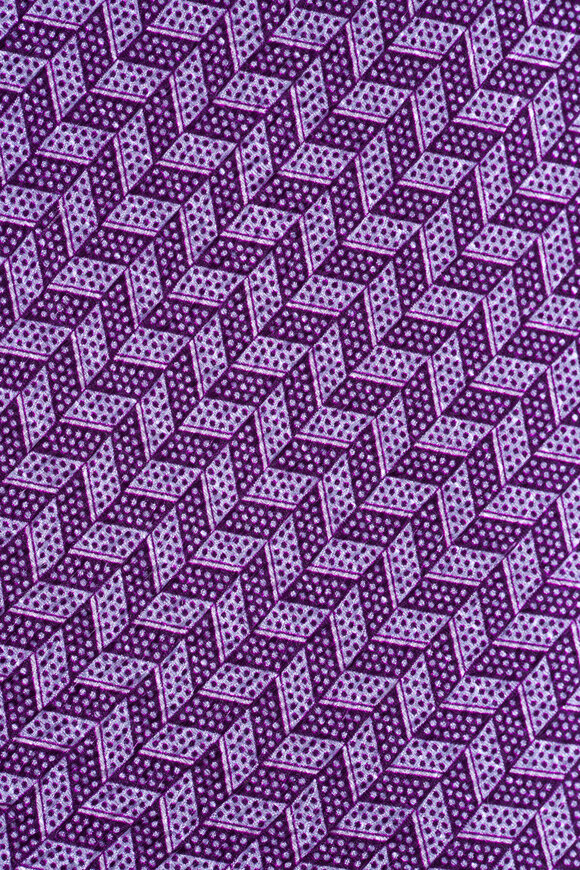 Brioni Purple Herringbone Silk Necktie - view 2
