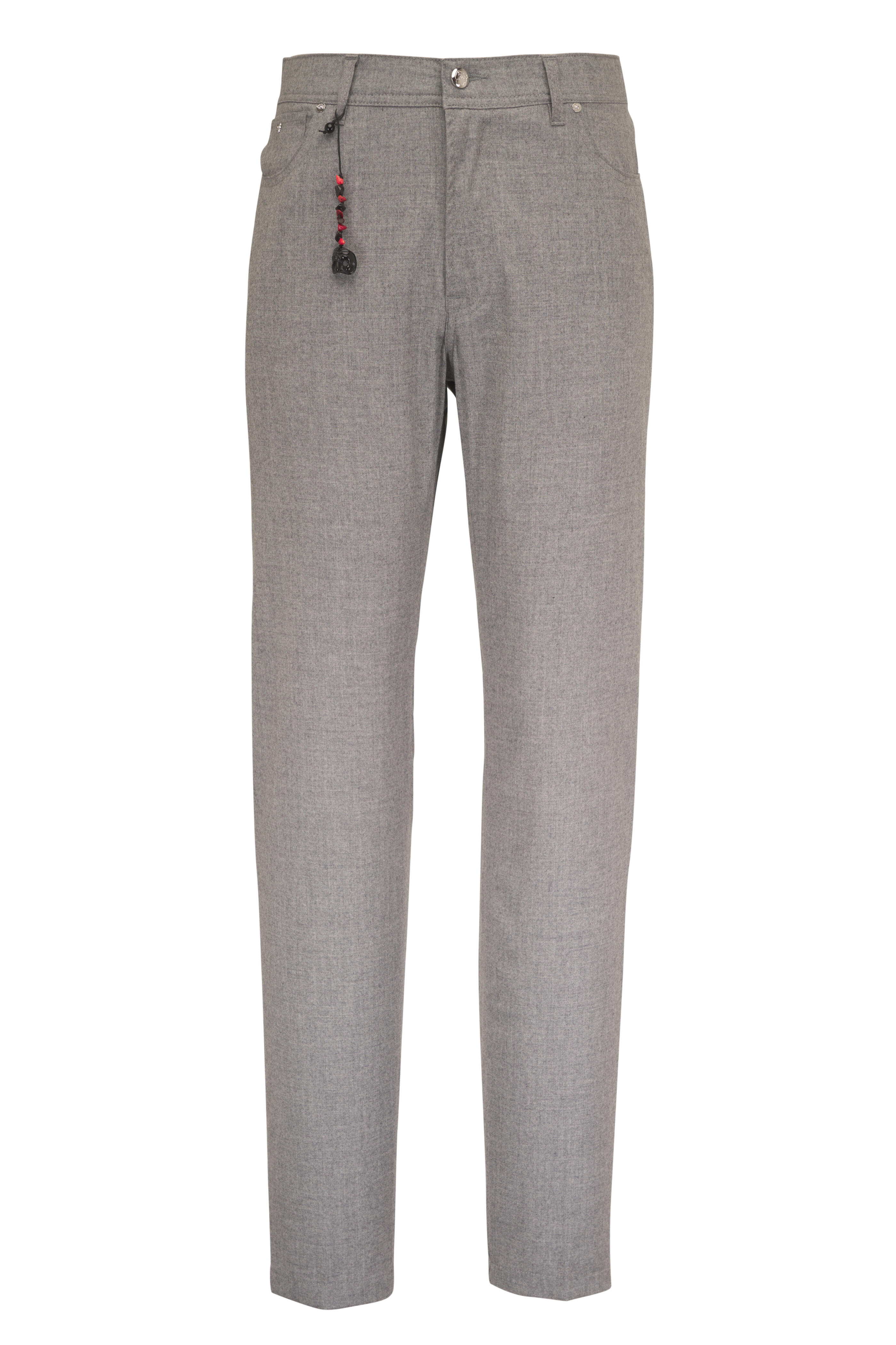 Marco Pescarolo - Nerano Light Gray Flannel Five Pocket Pant - view 1