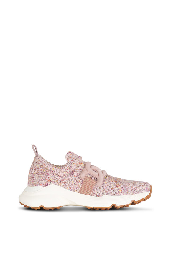 Tod's - Sports Run Rose Knit & Suede Slip On Sneaker