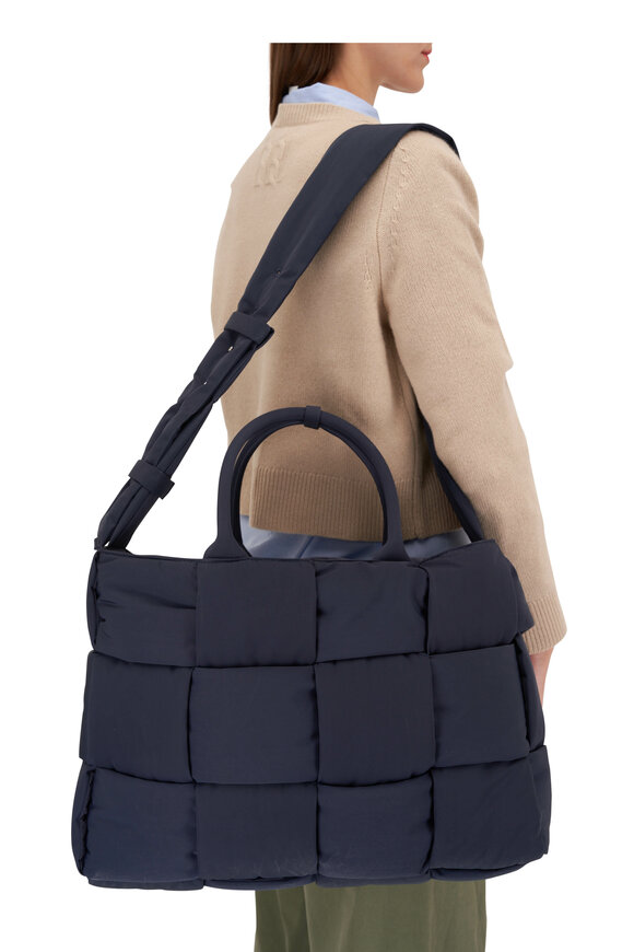 Bottega Veneta - Large Arco Abyss Blue Padded Tote Bag 