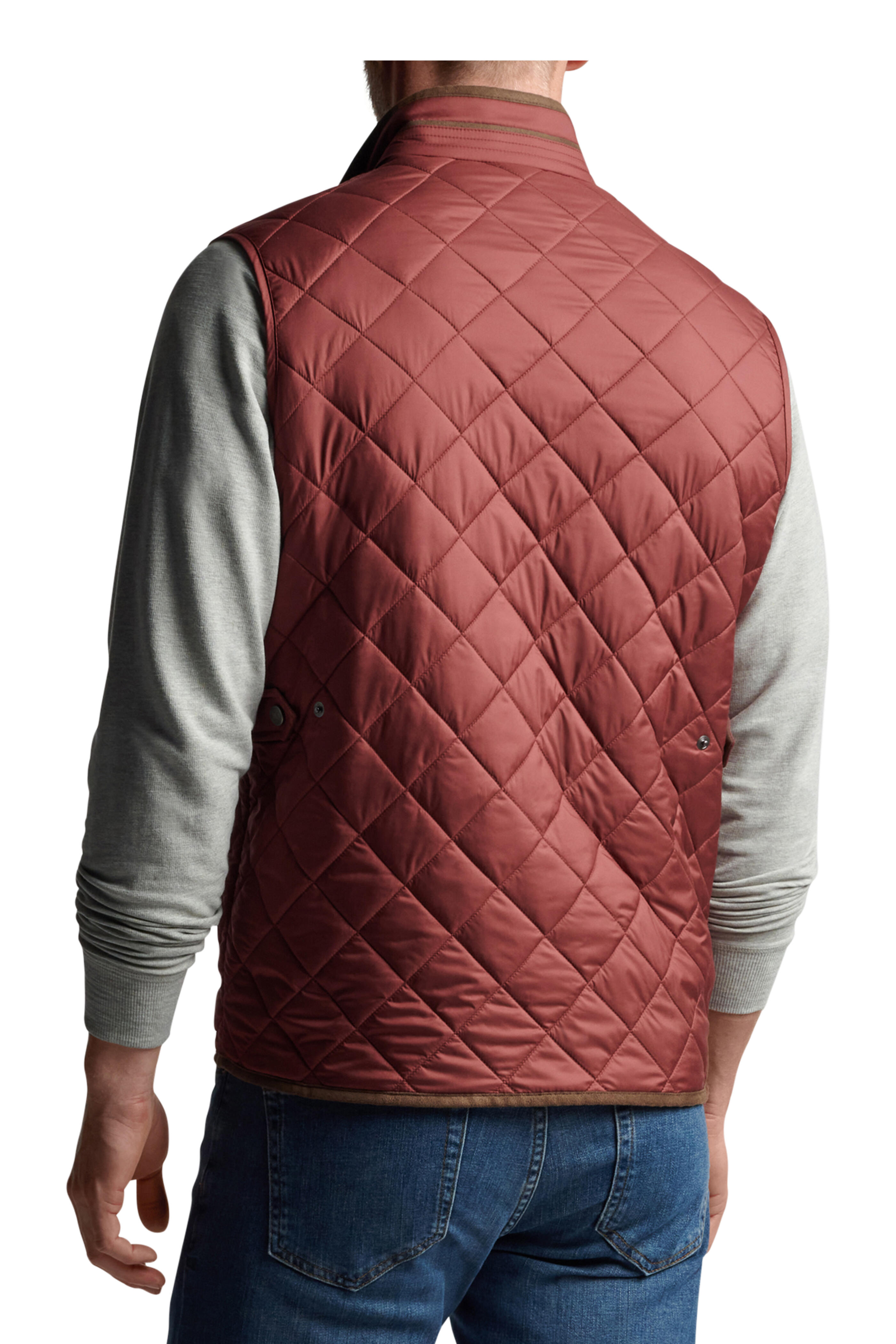 Peter Millar Essex Quilted Wool Travel Vest: Claret