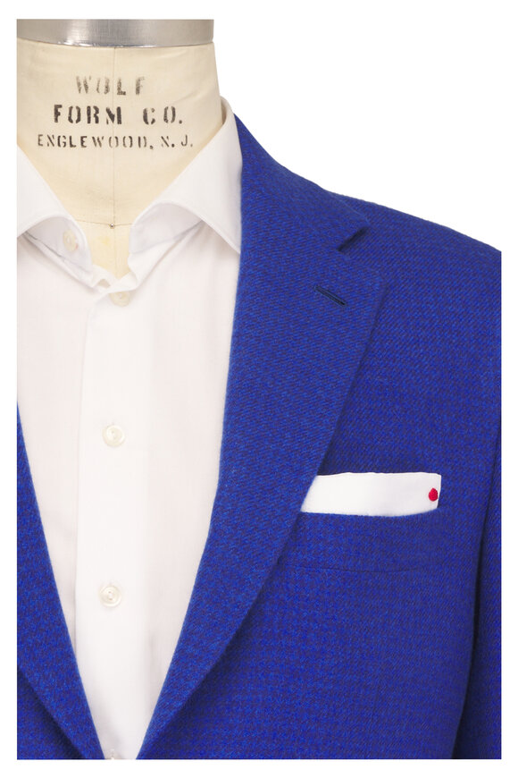 Kiton Navy Blue Houndstooth Cashmere Sportcoat - view 1
