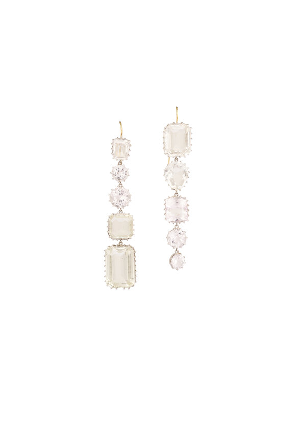 Renee Lewis 18k Yellow Gold Antique Quartz Kunzite Earring - view 1