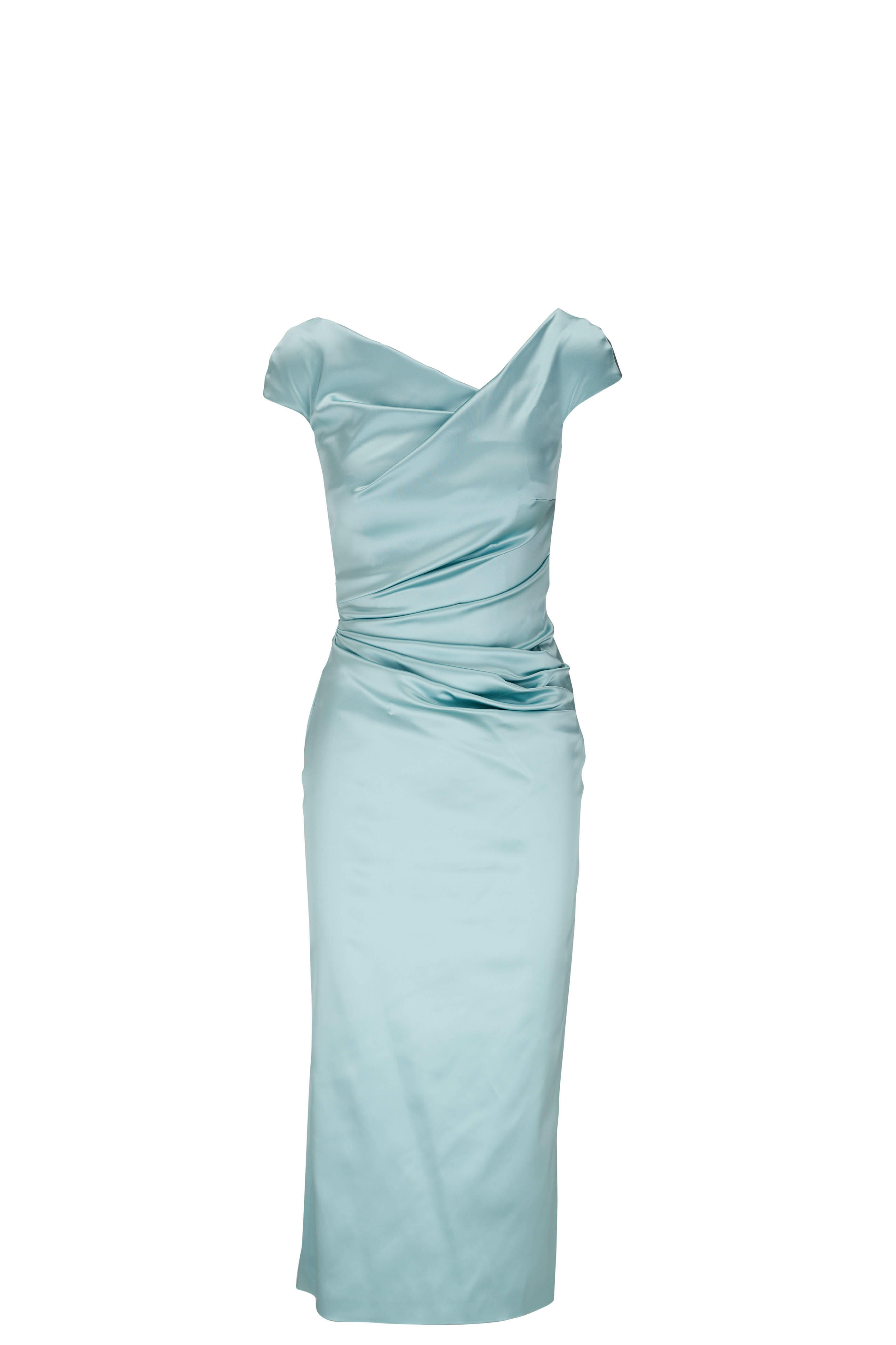 Talbot runhof stretch satin sales dress