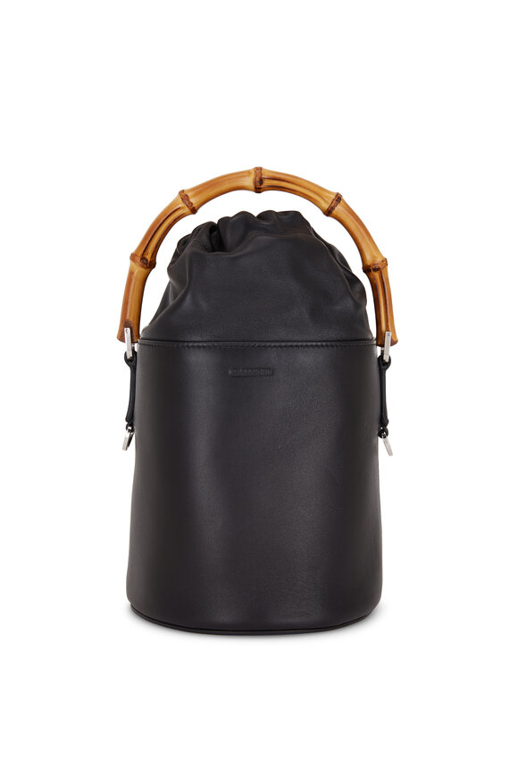 Jil Sander - Black Leather Bamboo Handle Small Bucket Bag