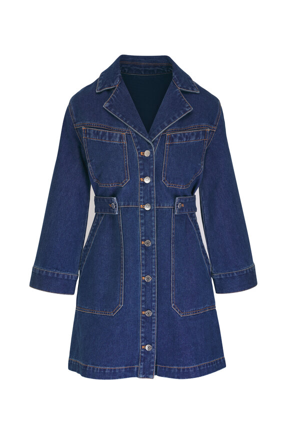 Veronica Beard McKinely Cornflower Denim Mini Dress 