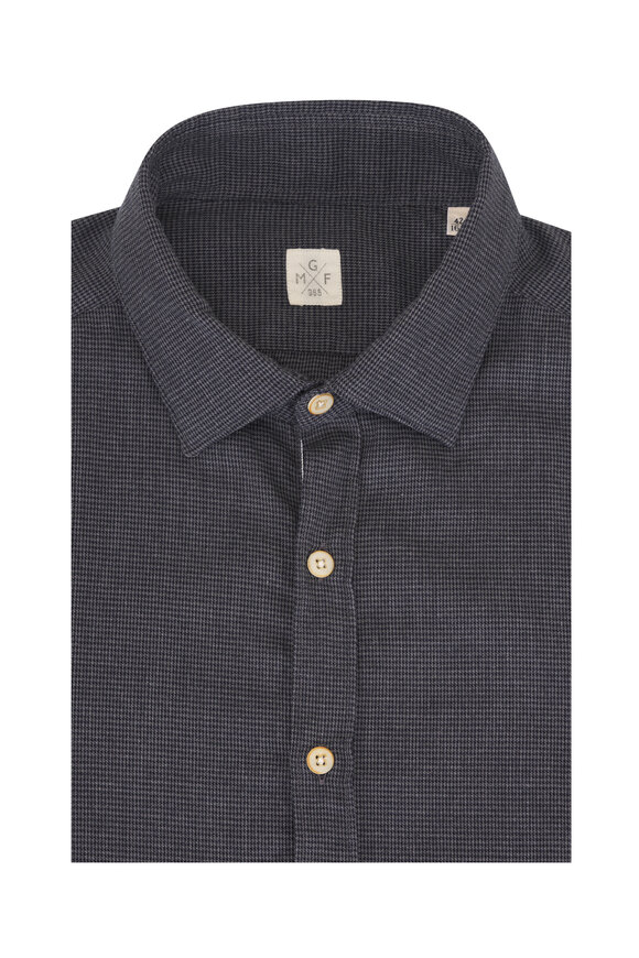 GMF Gray Mini Check Cotton Sport Shirt