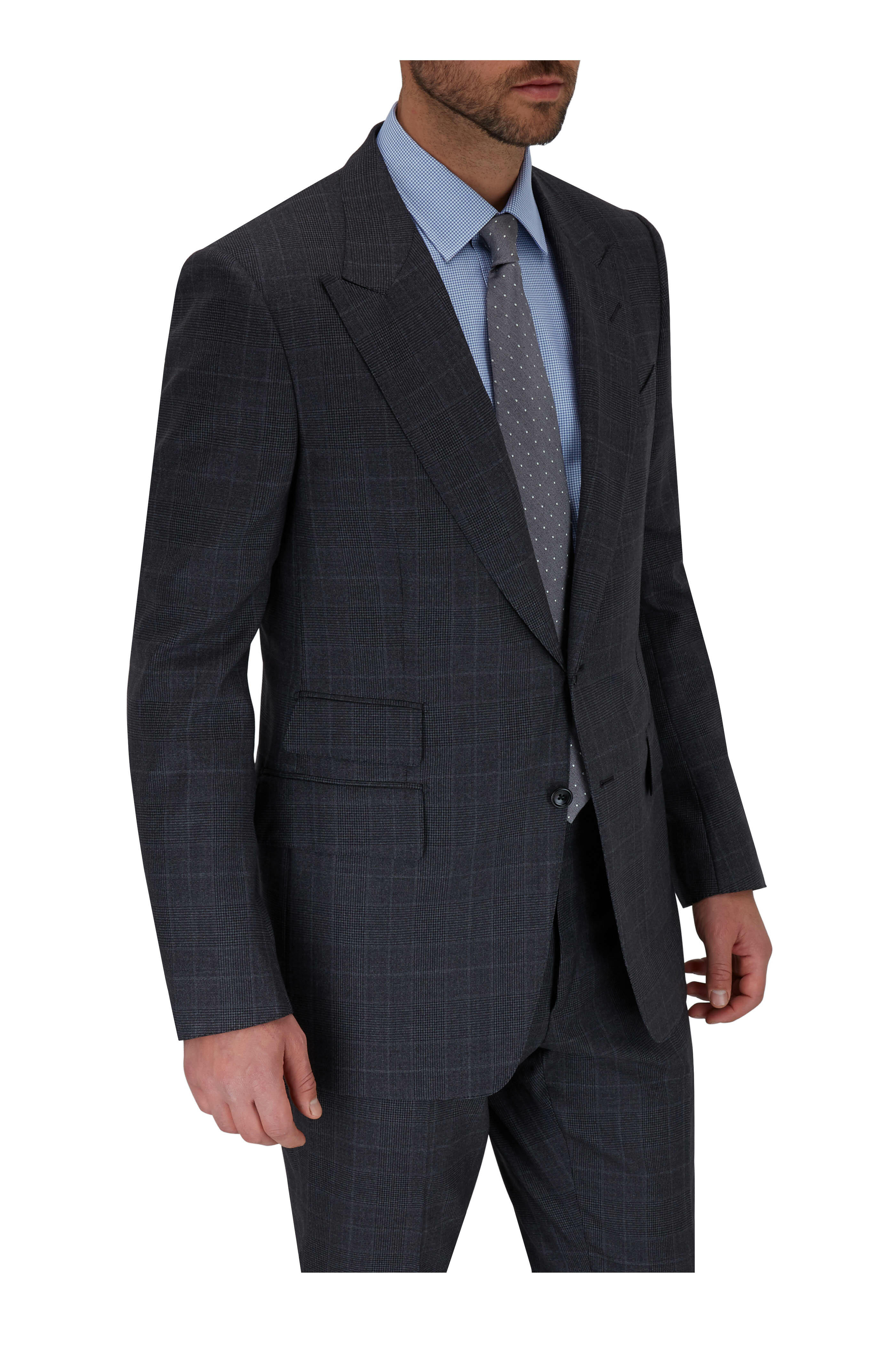 Tom Ford - Charcoal Prince Of Wales Plaid Wool Suit
