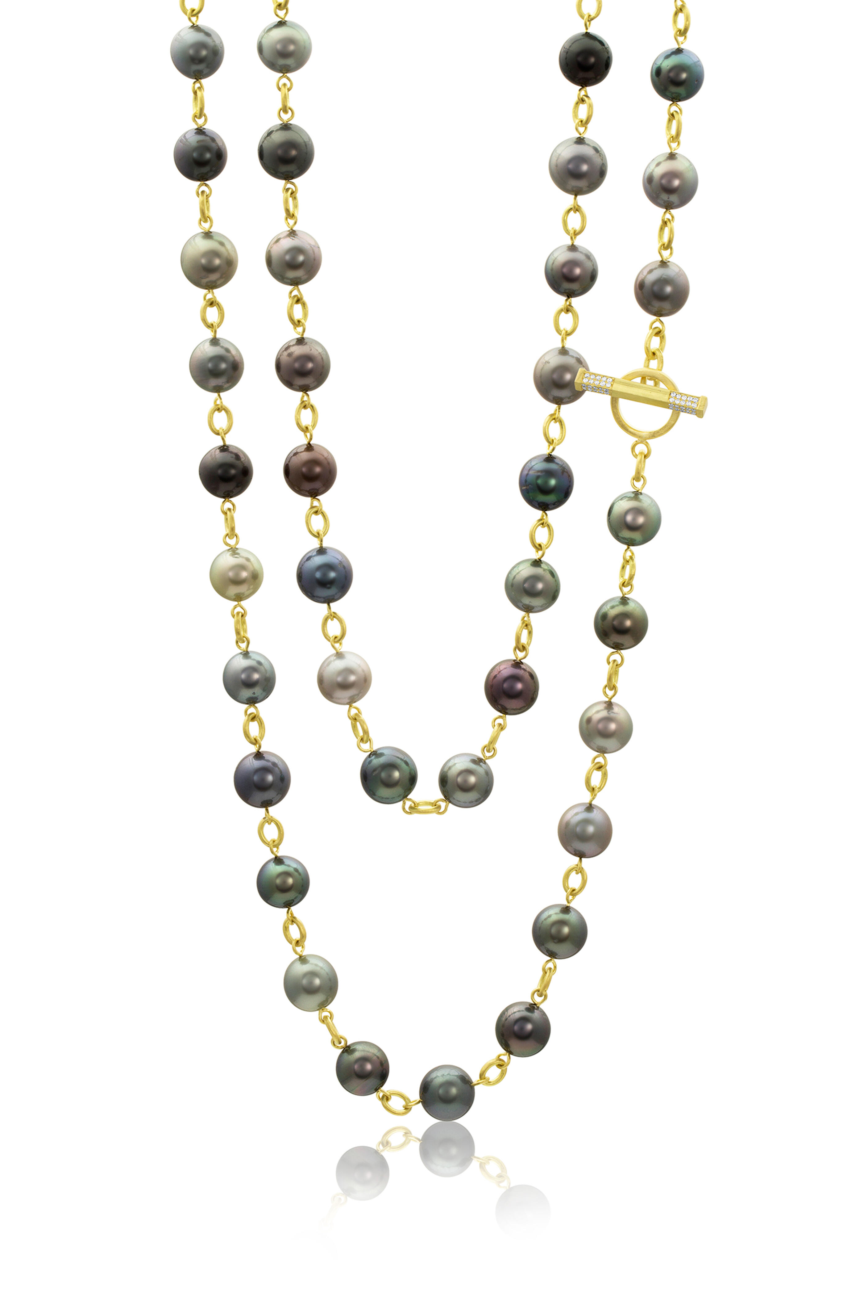 Leigh Maxwell - 18k Yellow Gold Bahari Tahitian Pearl Necklace - view 1