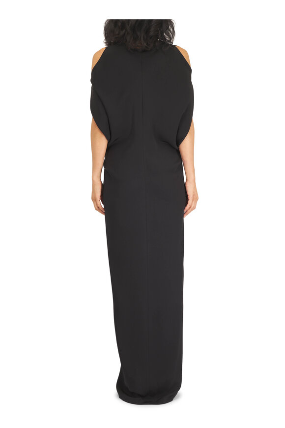 Zero + Maria Cornejo Long Miu Black Silk Draped Dress - view 4