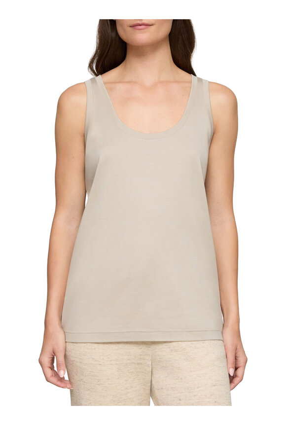 Lafayette 148 New York Cement Cotton & Silk Scoop Neck Tank - view 2