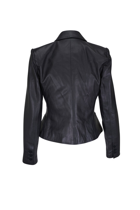 L'Agence - Andalusia Black Leather Blazer