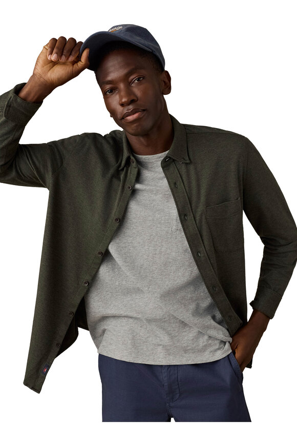 Faherty Brand Coastline Forest Canyon Twill Knit Shirt - view 2