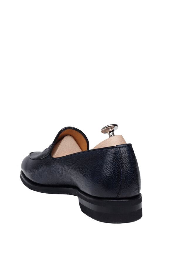 Bontoni Dark Blue Soft Grain Leather Loafer - view 3