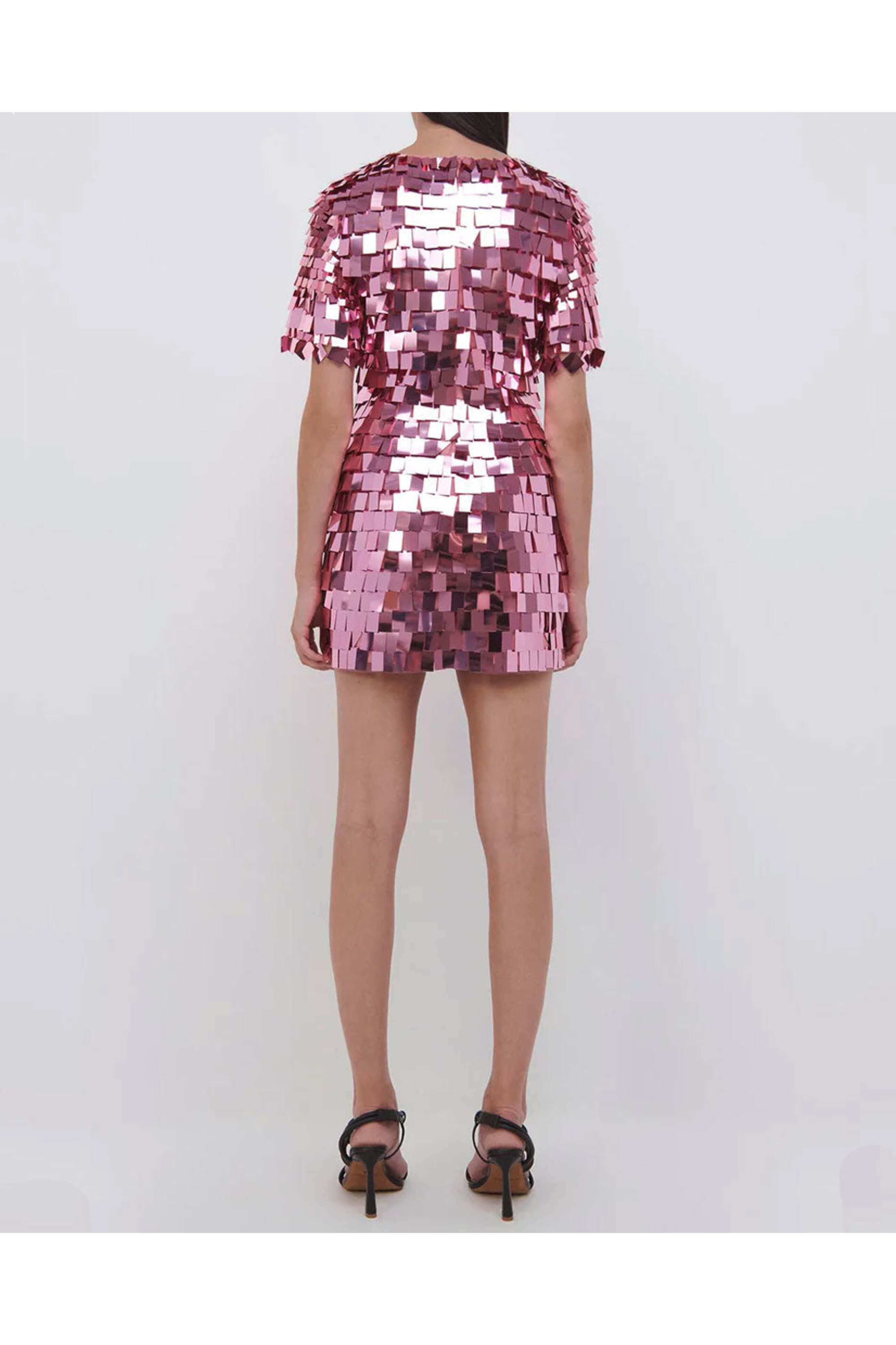 Simkhai - Punch Vivienne Embroidered Sequins Mini Dress