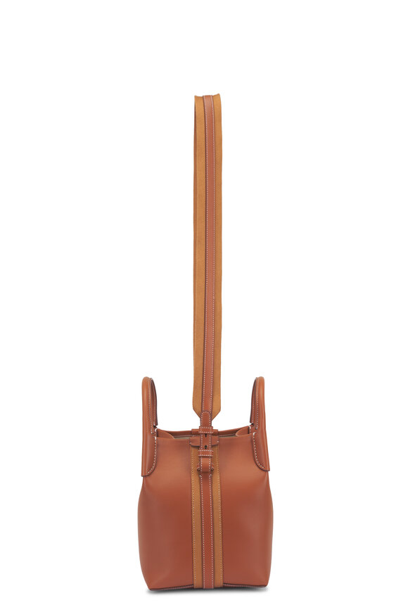 Loro Piana Small Bale Tan & Sun Gold Leather Bucket Bag - view 3