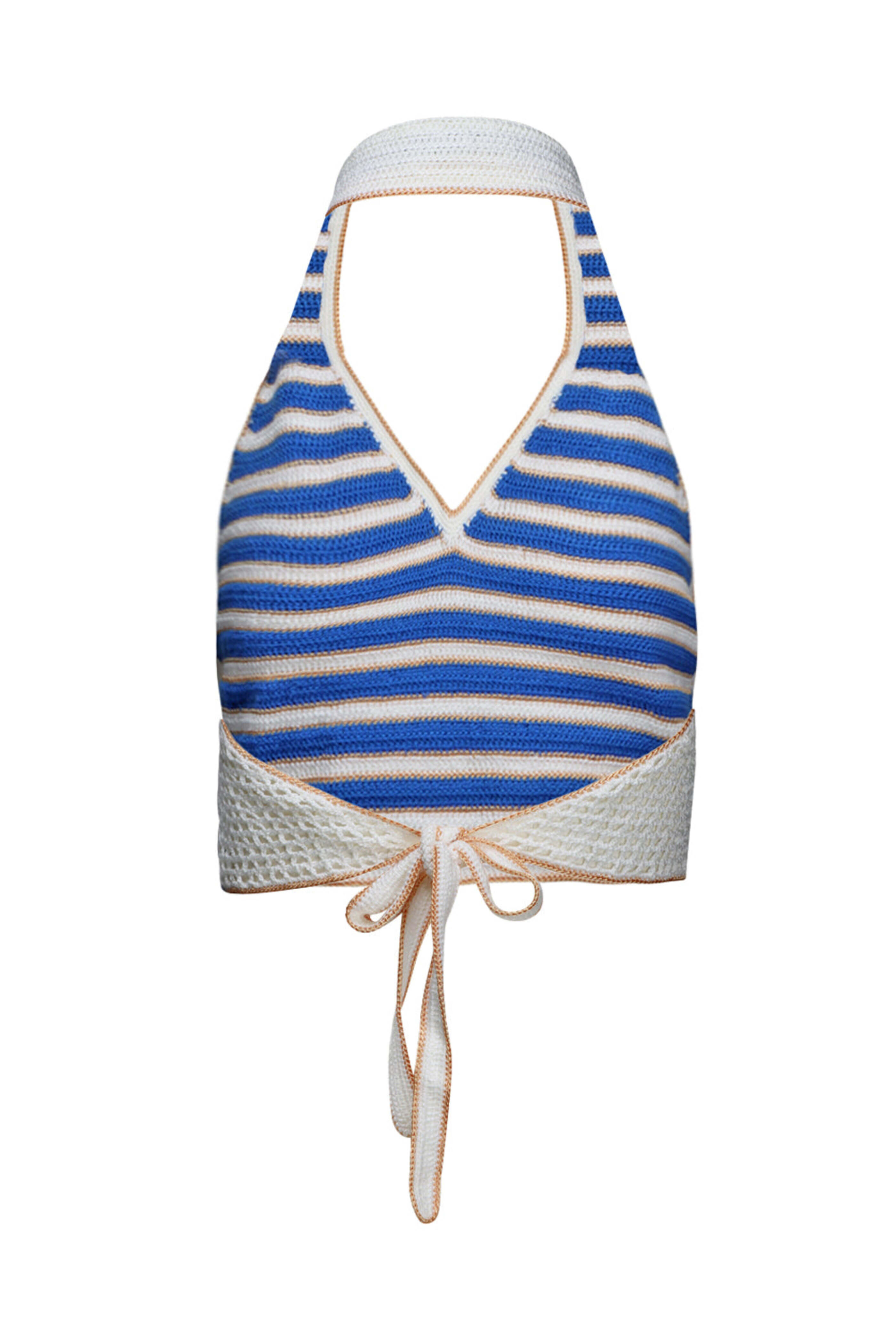 My Beachy Side - Navy Crochet Ali Halter Top