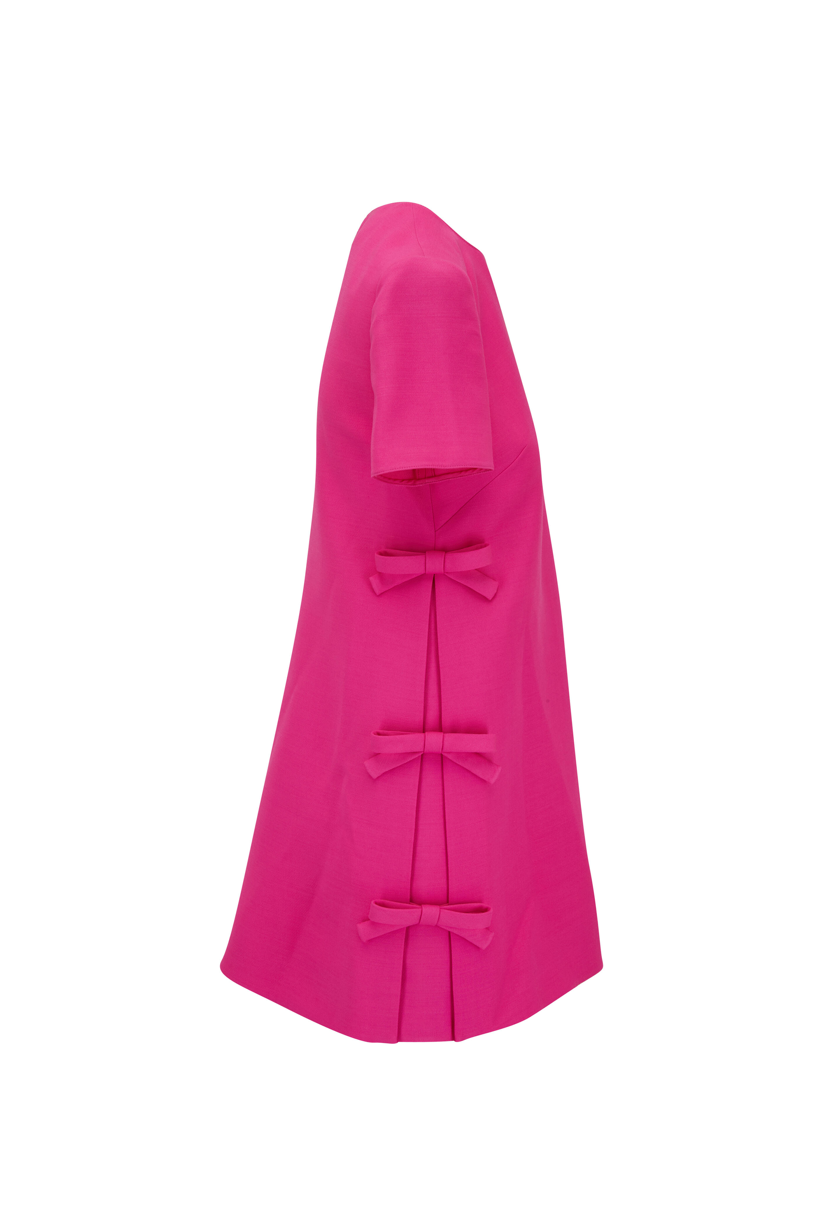 Valentino - Hot Pink Wool Crepe Mini Dress