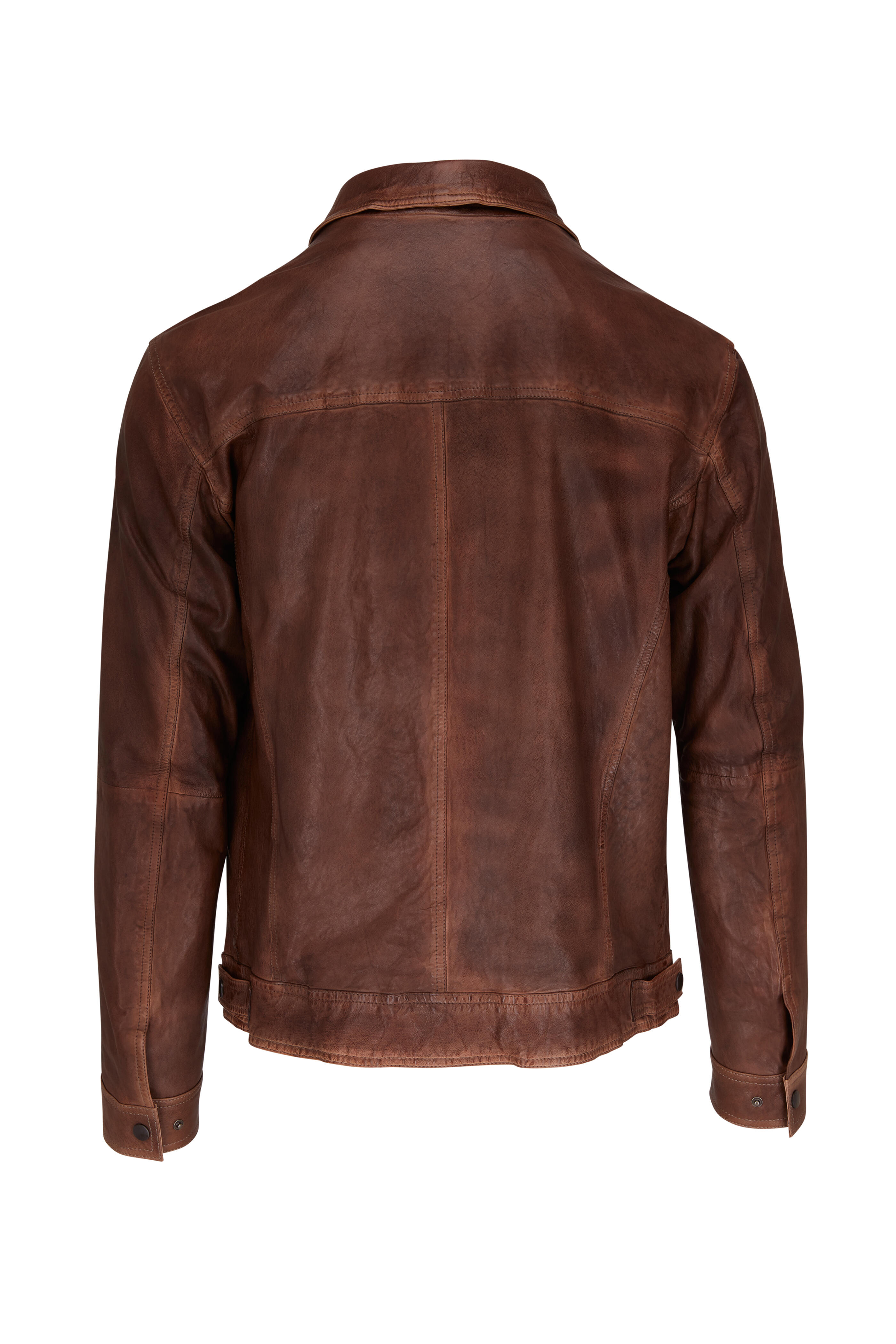 Gimos Brown Zip Leather Jacket Mitchell Stores