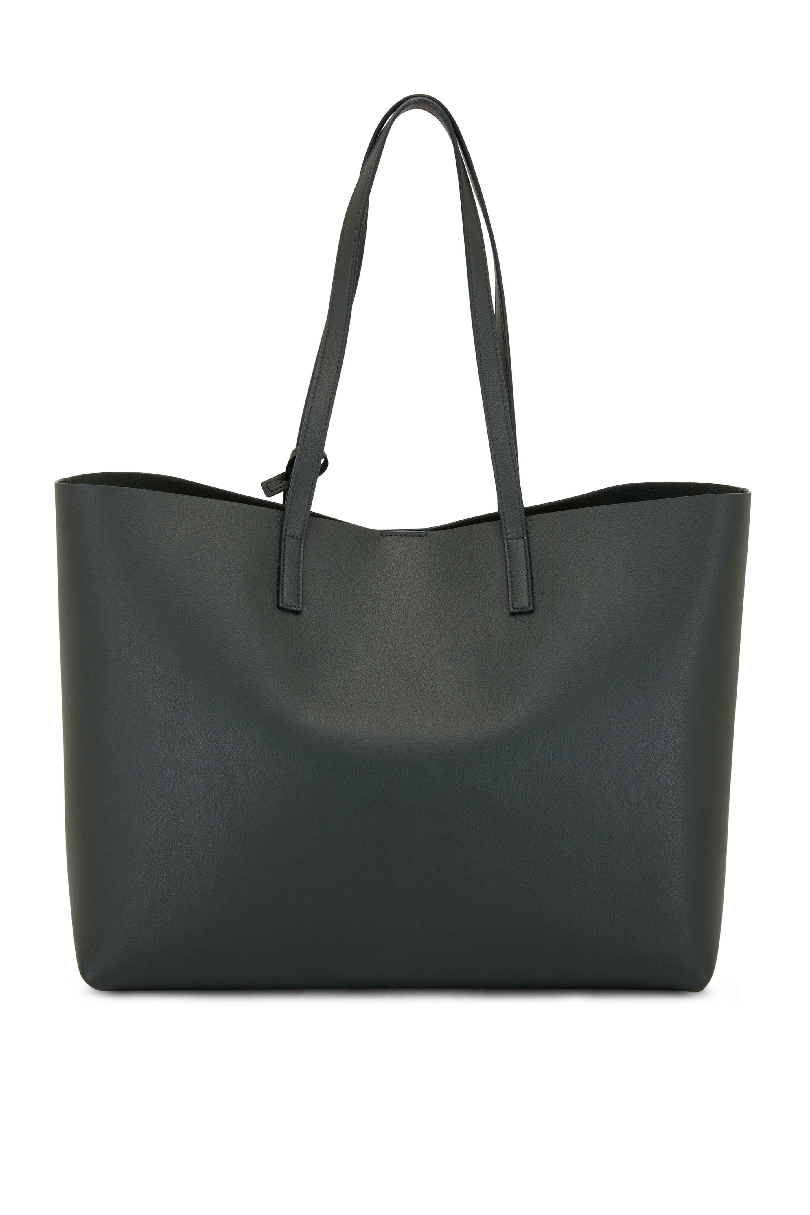 YVES Saint Laurent Black Leather East/West Shopping Tote Bag-US