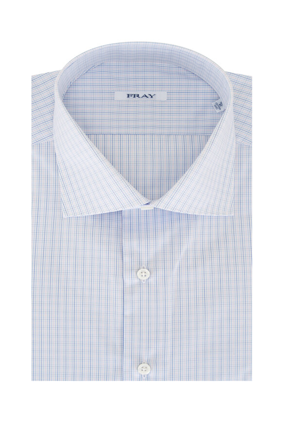 Fray - Blue & Pink Check Cotton Dress Shirt