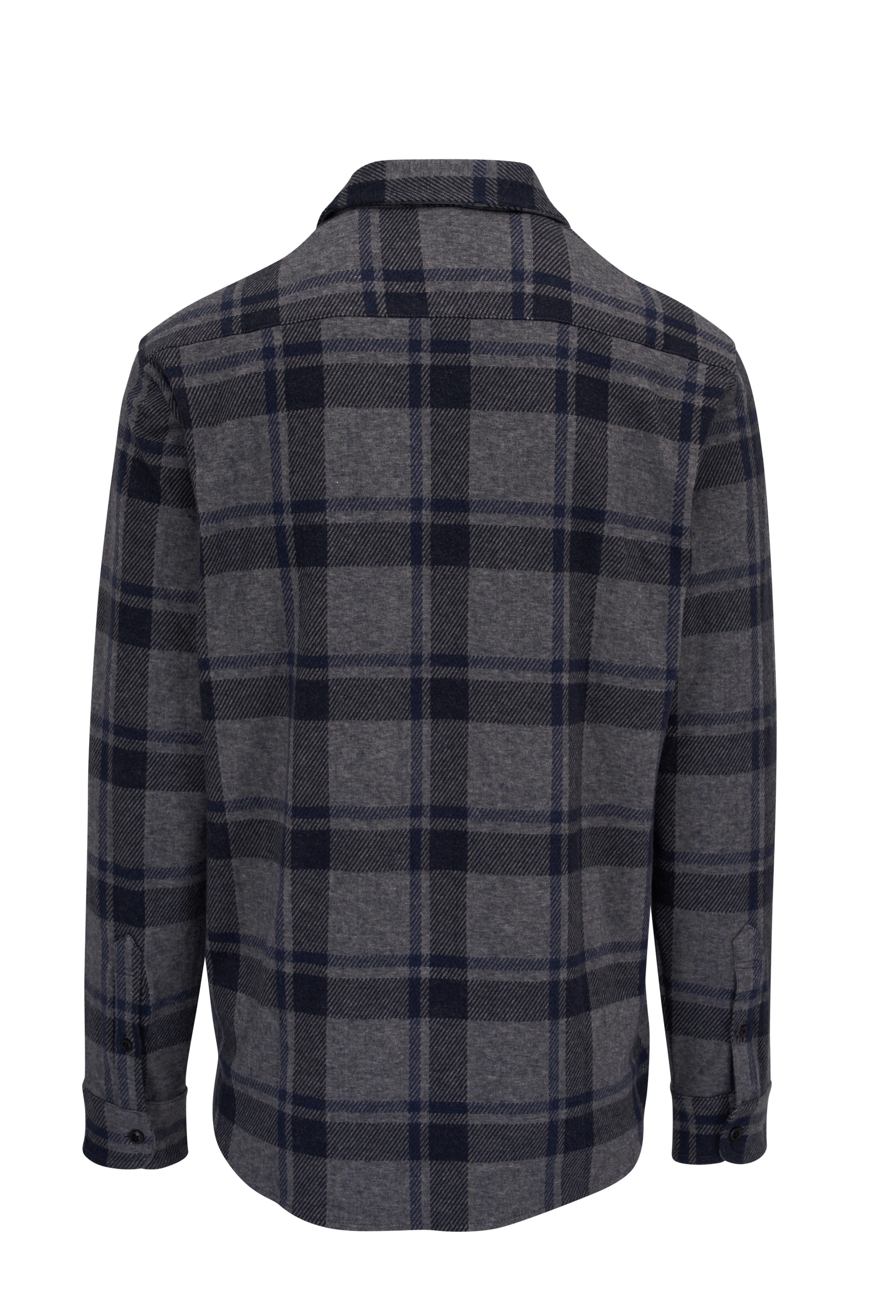 Faherty Brand - Legend Gray Seas Plaid Sweater Shirt