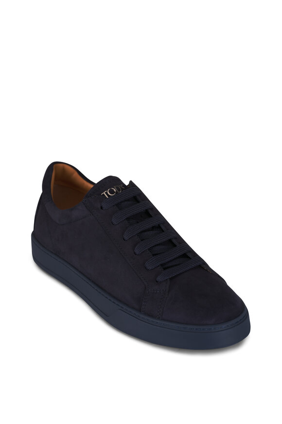 スニーカー Zegna Triple Stitch Leather Sneakers Zegna - Triple Stitch Navy Leather Low Top Sneaker