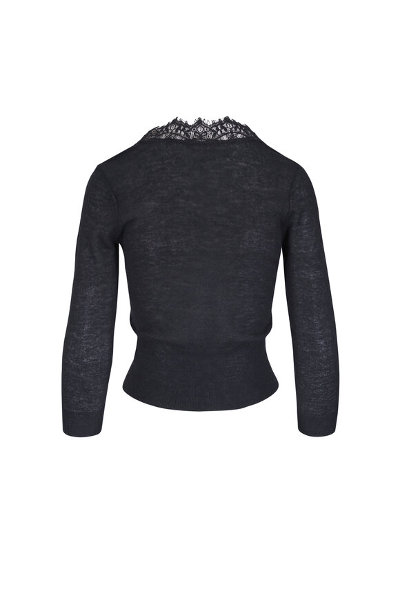 L'Agence Eluna Black Lace Cardigan - view 2