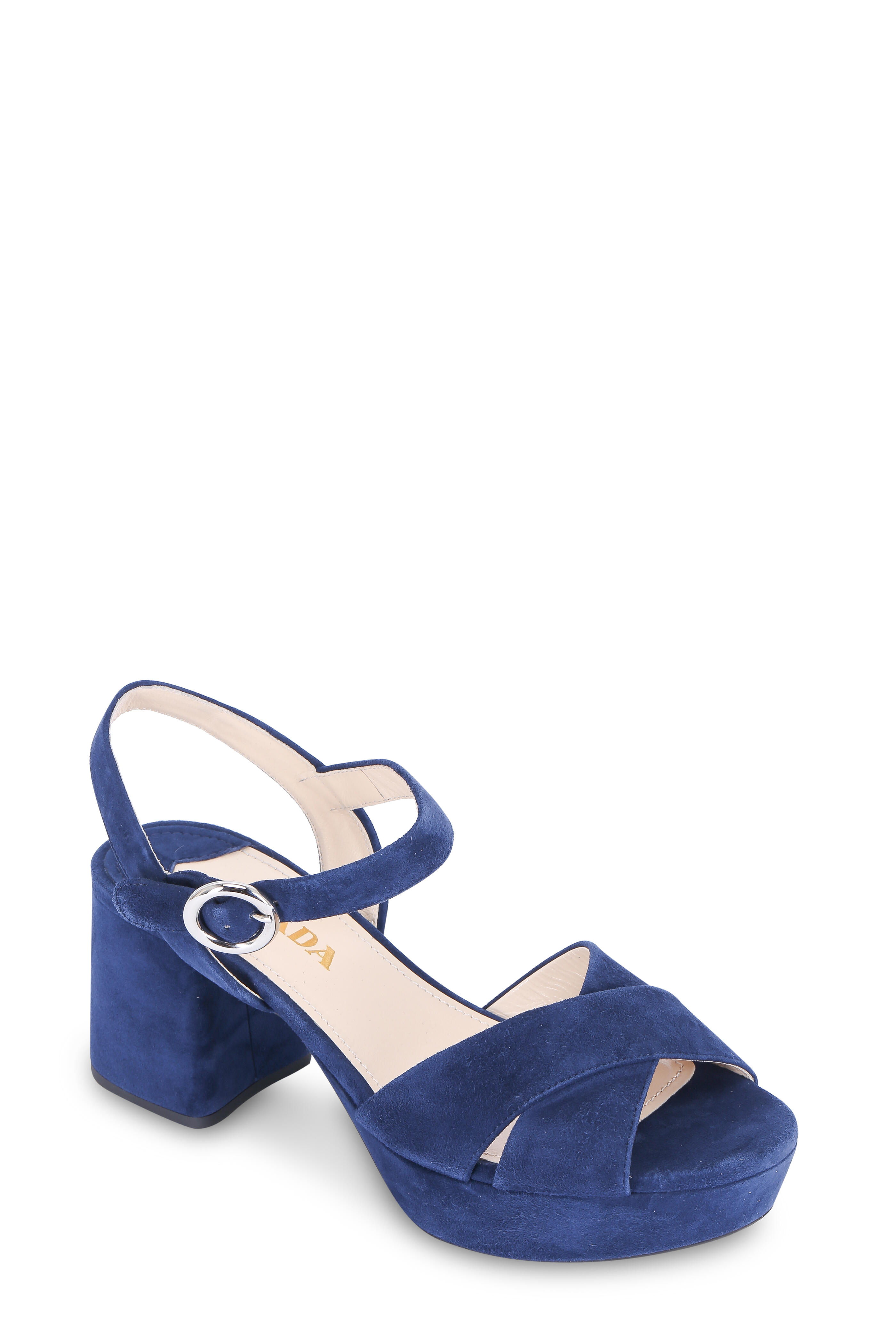 Sandals, suede look, navy blue, rhinestones, women's small sizes