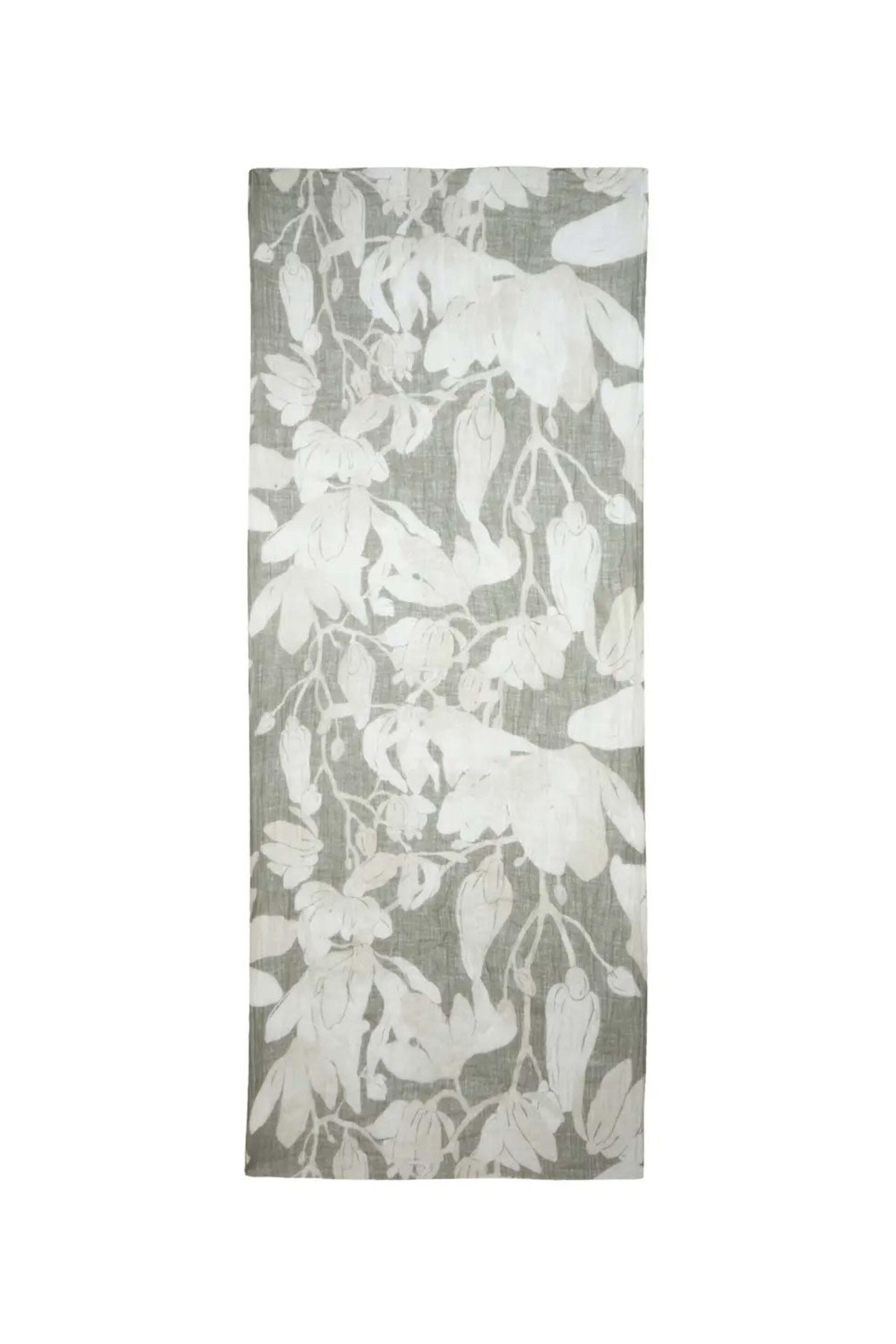 Brunello Cucinelli - Floral Print Linen Scarf in Verde