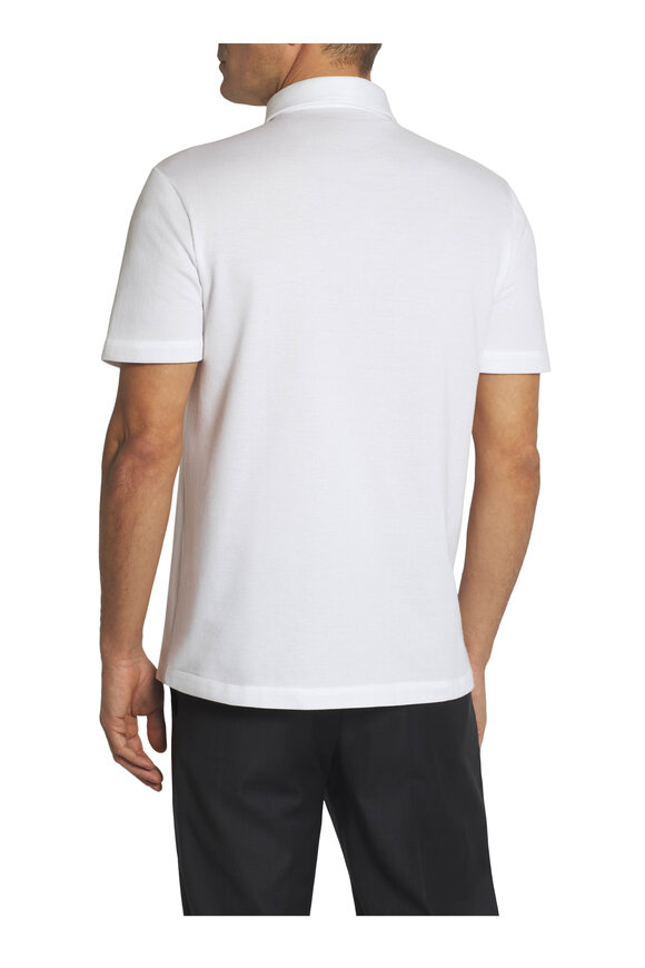 Brioni - White Cotton Piqué Polo 