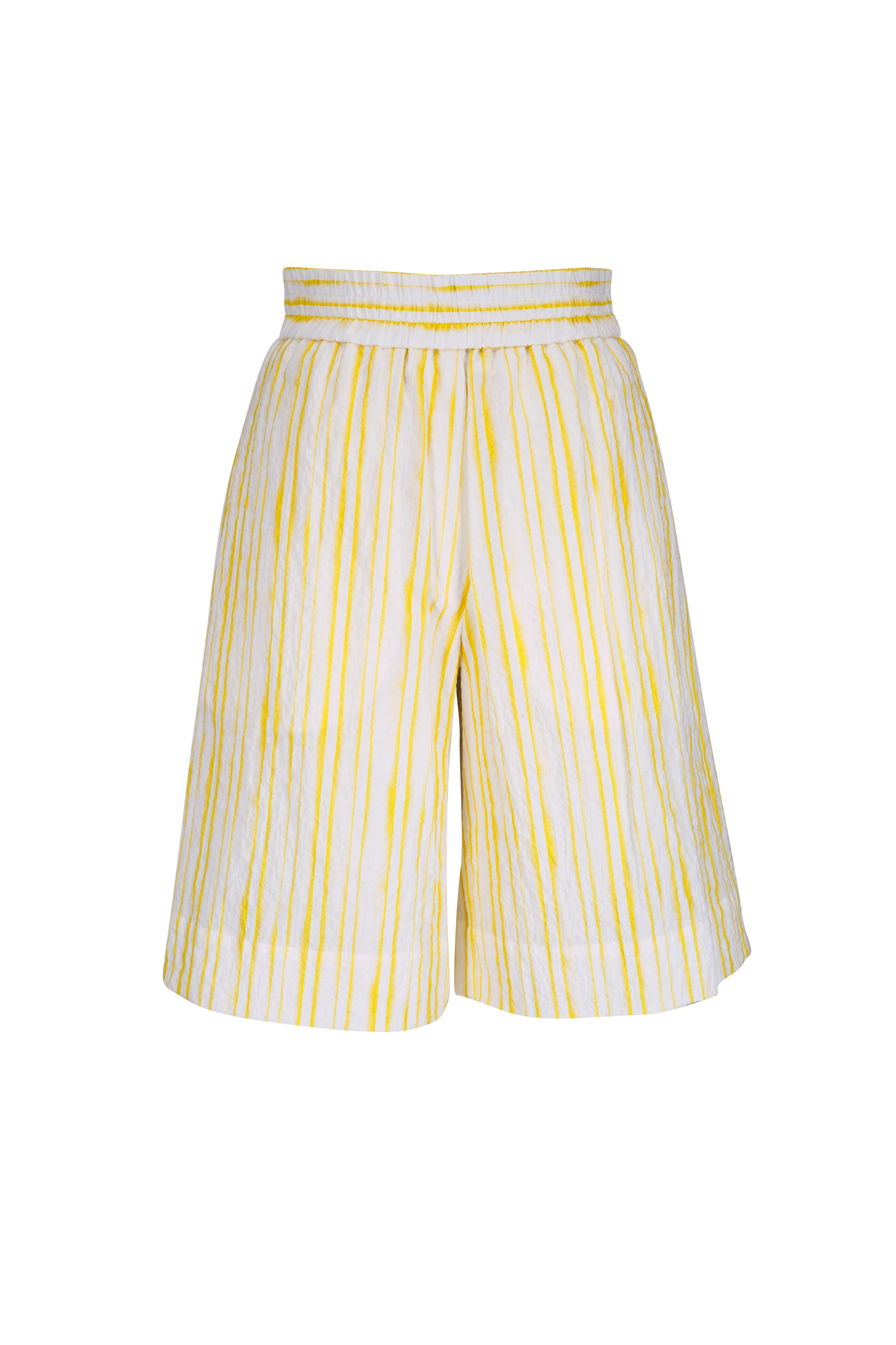 Odeeh - Aquarelle Stripe Yellow & White Cotton Short