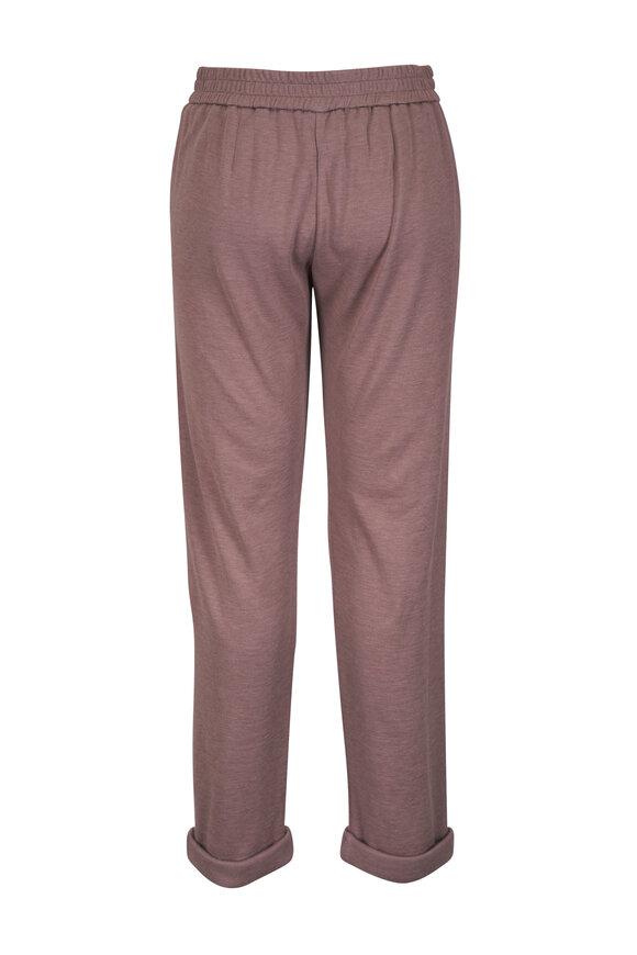 Brunello Cucinelli Mocha Cotton & Silk Monili Trim Pocket Pant - view 2